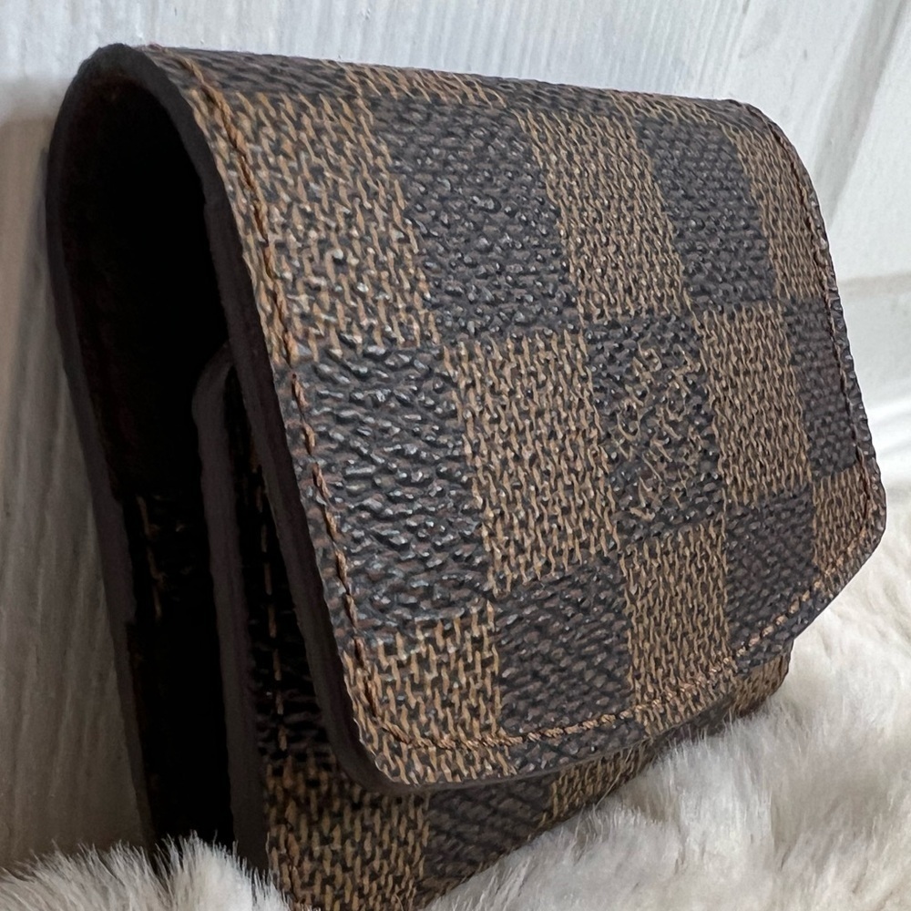 LOUIS VUITTON DAMIER EBENE CUFFLINK EARRING CASE